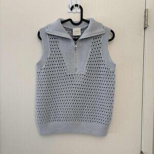 NWT Varley Bains Half-Zip Tank Plein Blue size S